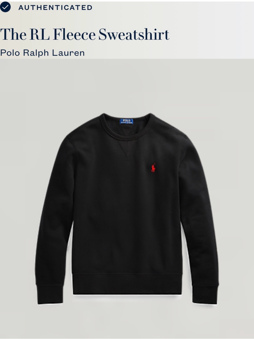 Polo by Ralph Lauren Black Crewneck Sweatshirt Black with Red Pony